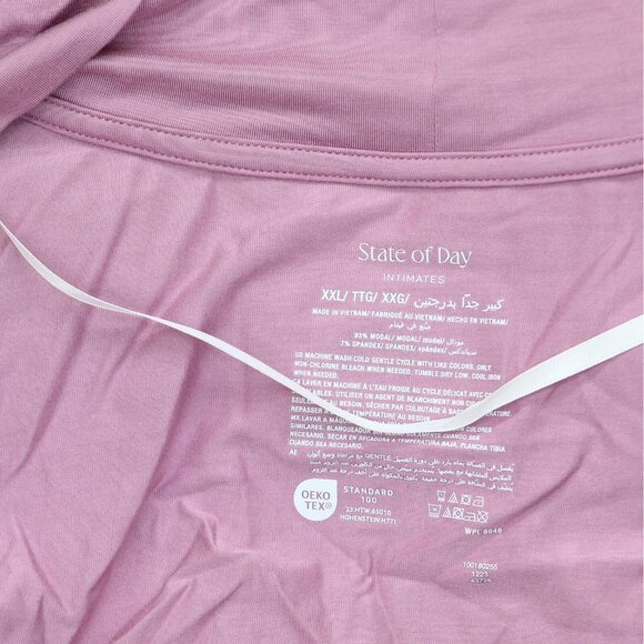 NWT State Of Day Womens Knit Open Front Lounge Cardigan Mauve Orchid Purple 2XL - Picture 5 of 5